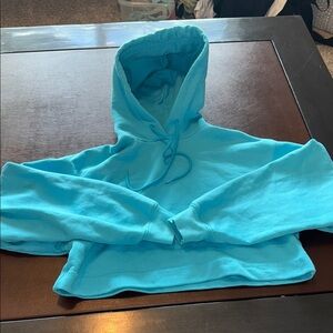 Alo Yoga Cropped Teal Blue Hoodie